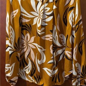Liz Claiborne Mustard Floral Blouse